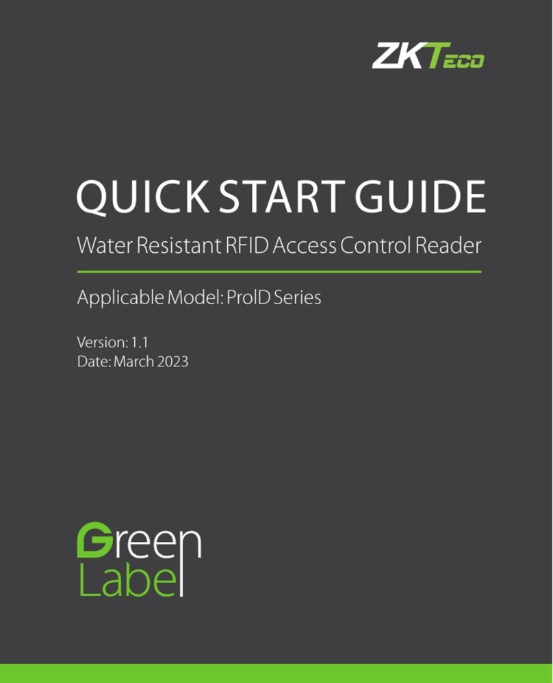 ZKTeco ProlD Series quick start guide