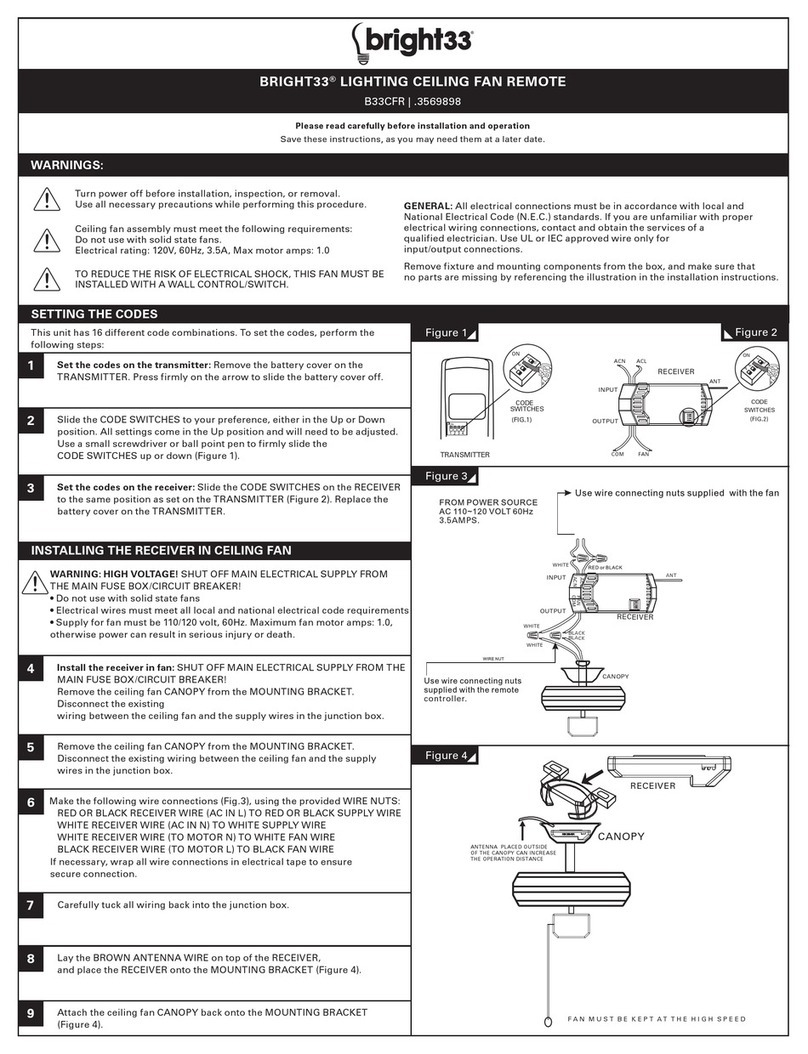 Bright33 B33CFR instructions