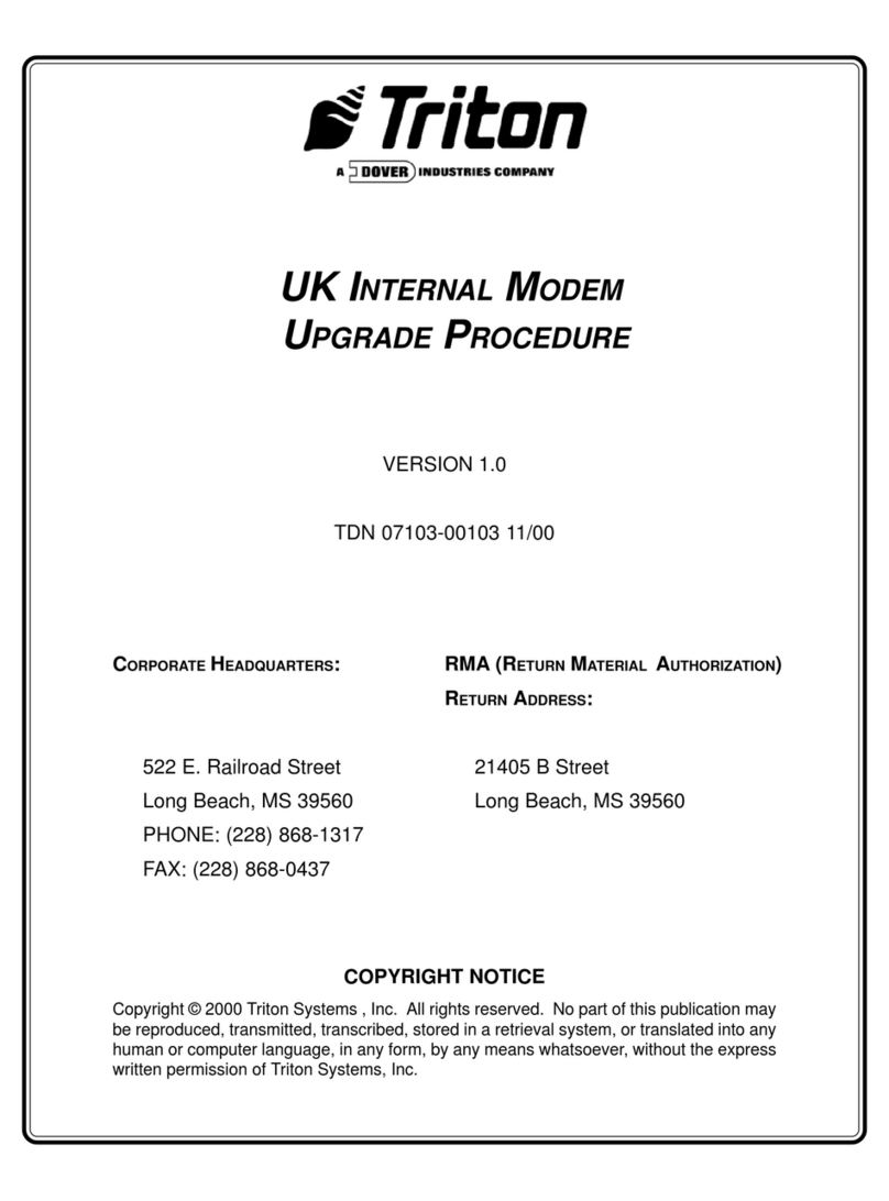 Dover Triton UK Internal Modem Manual