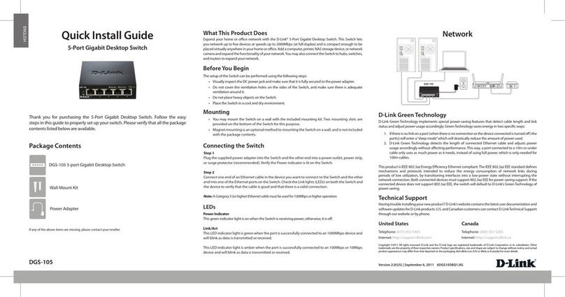 D-Link DGS-105 - Switch User manual
