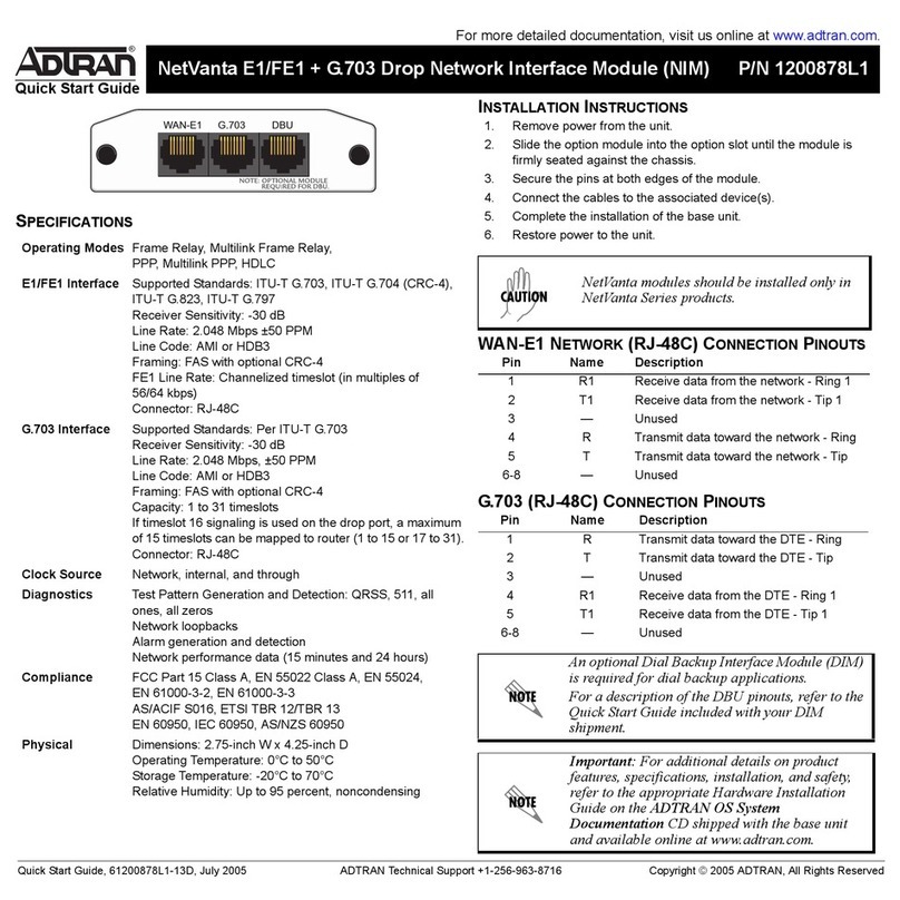 ADTRAN E1 installation instructions