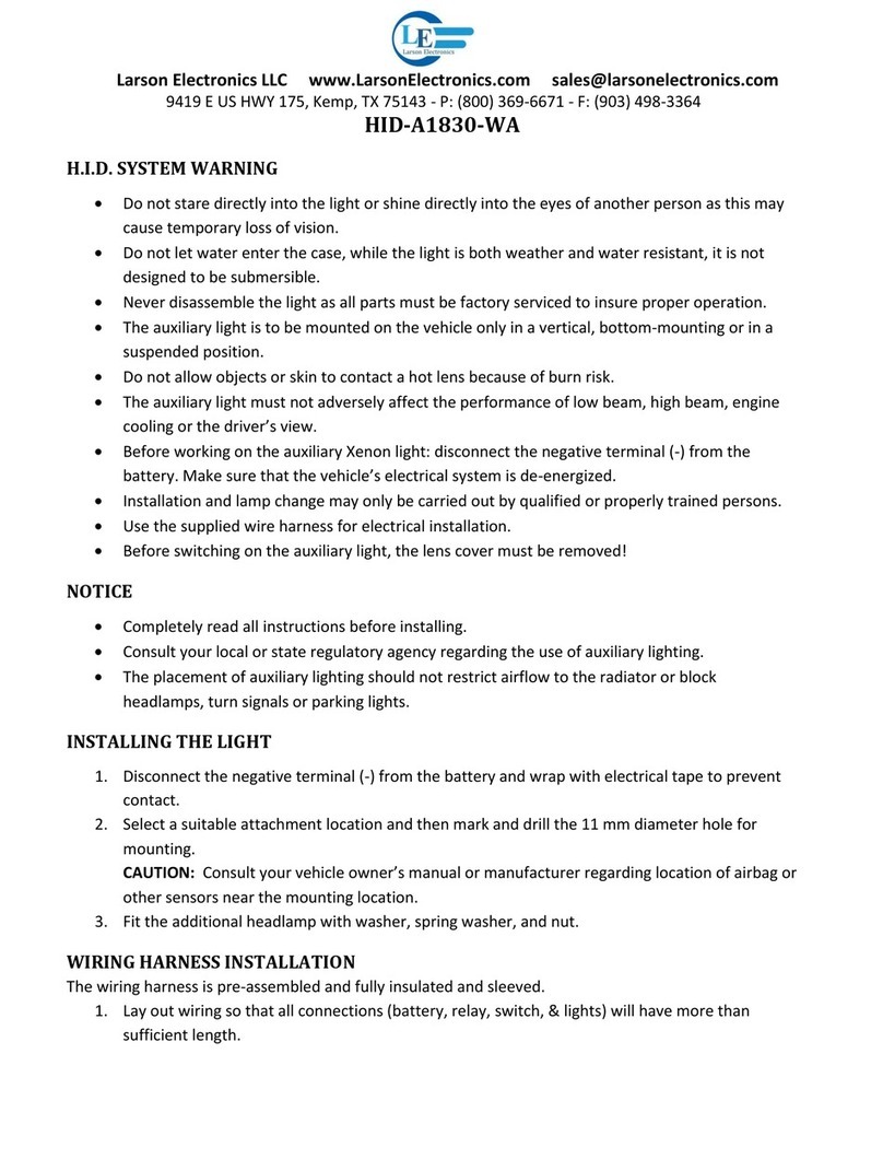 Larson Electronics HID-A1830-WA User manual