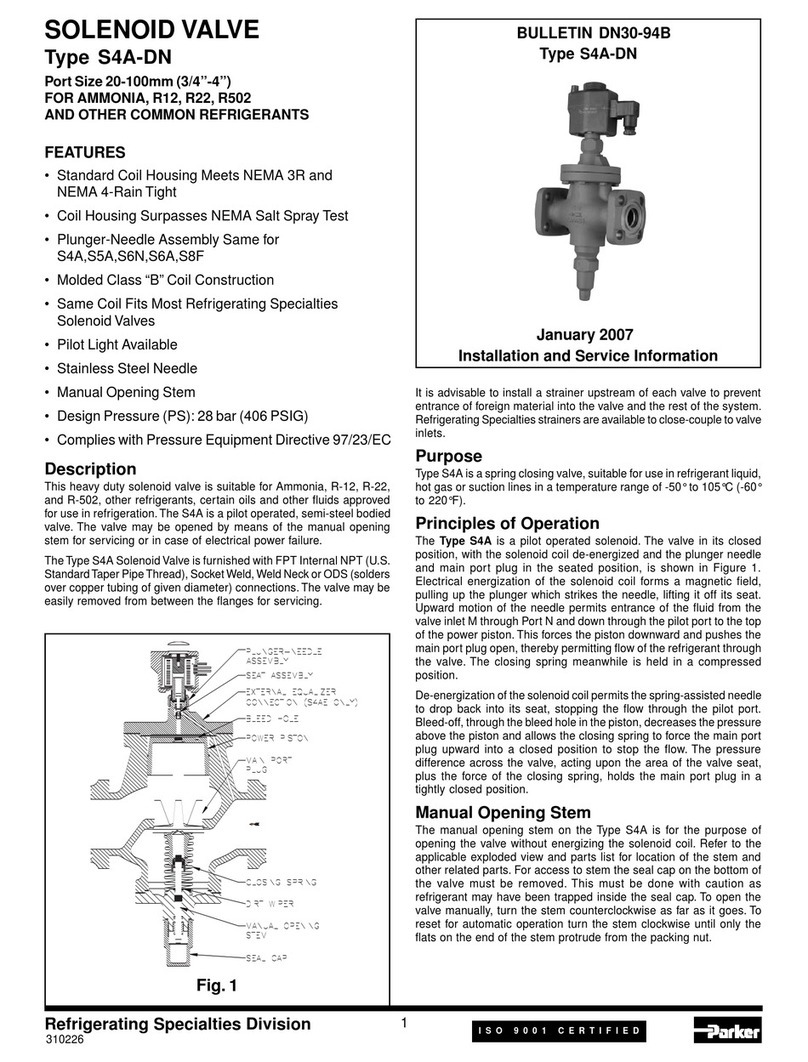 Parker S4A-DN Operating and installation instructions