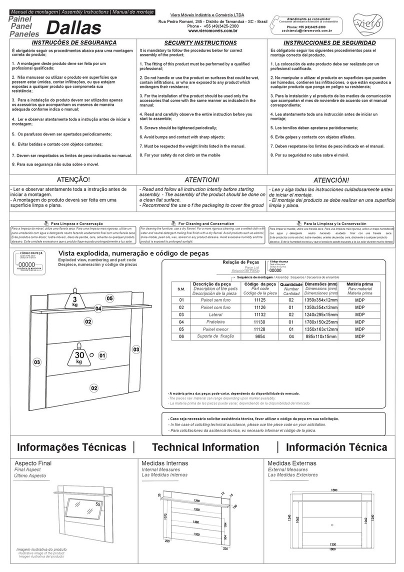 Viero Moveis Dallas User manual
