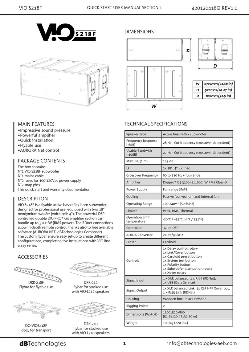 dB Technologies VIO S218F User manual