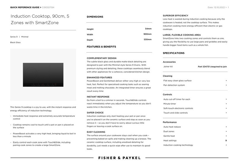 Fisher & Paykel CI905DTB4 instruction manual