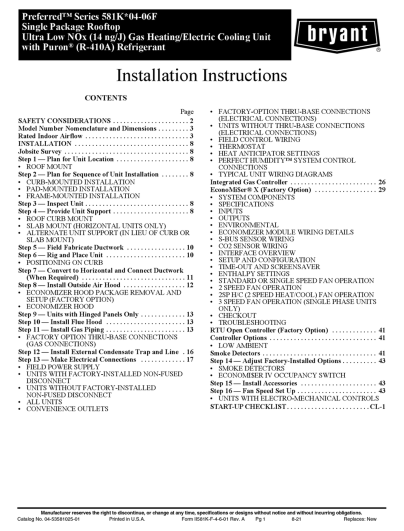 Bryant Preferred Series User manual