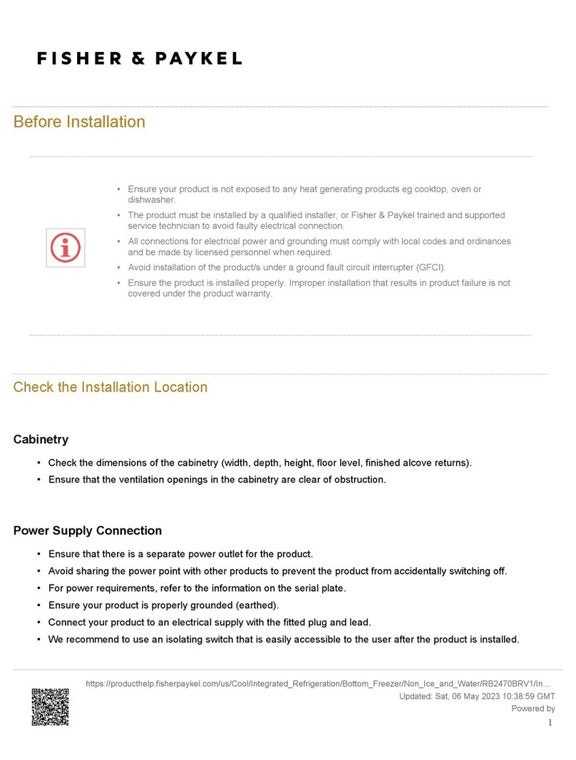 Fisher & Paykel RB2470BRV1 User manual