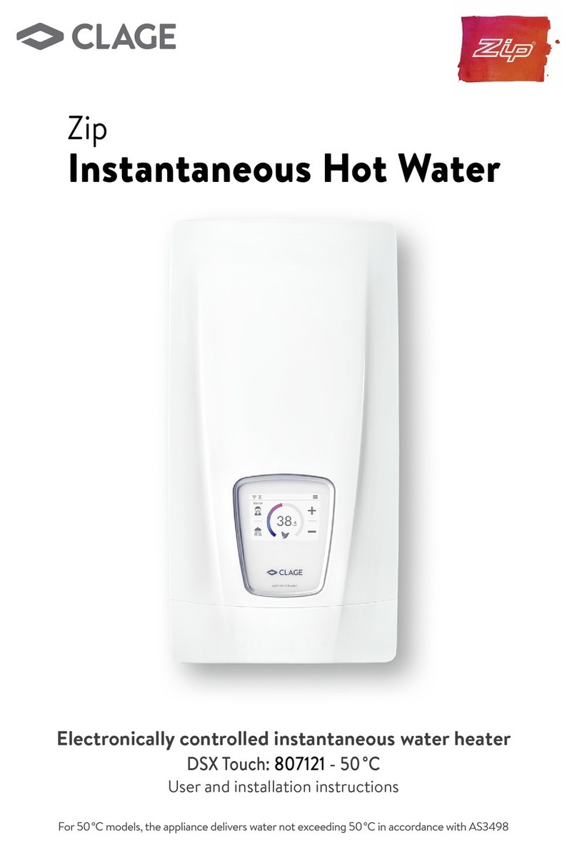 clage Zip 807121 User and installation instructions clage Zip 807121 User and installation instructions