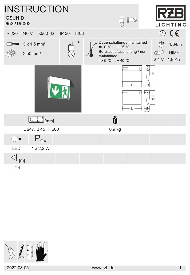 RZB Lighting GSUN D instruction manual