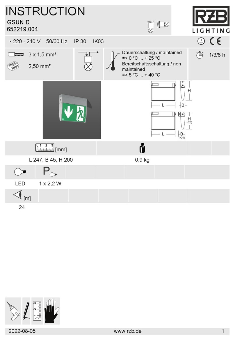 RZB Lighting GSUN D instruction manual