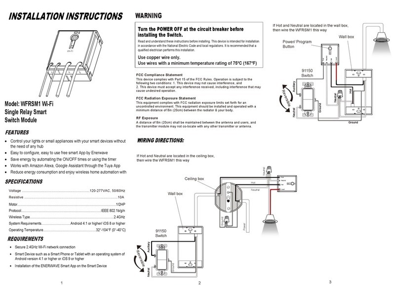 Enerwave WFRSM1 Wi-Fi installation instructions