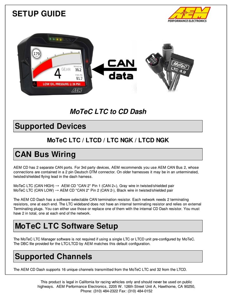 AEM MoTeC LTC to CD Dash User manual