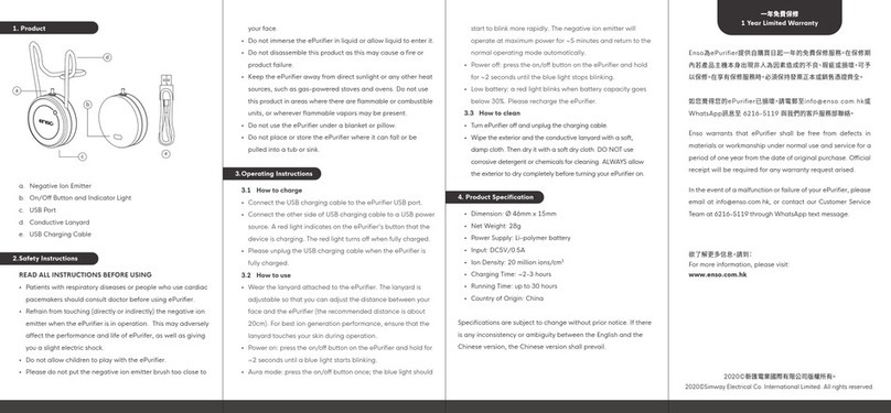 Enso ePurifier instructions