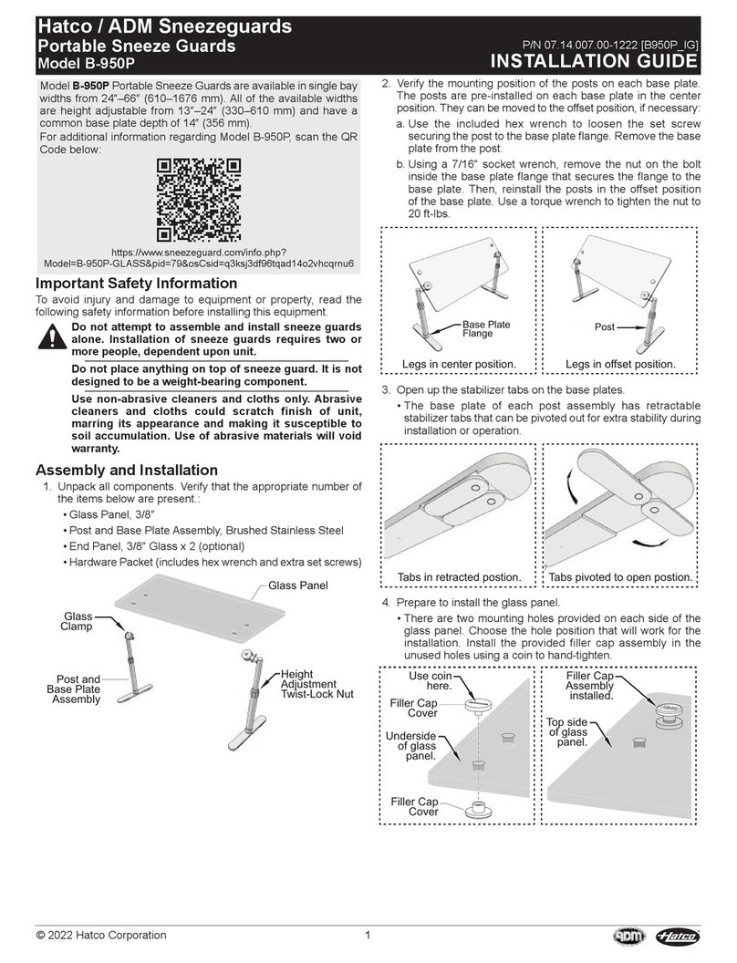 Hatco B-950P installation guide Hatco B-950P installation guide