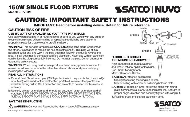 Satco NUVO SF77-325 quick start guide