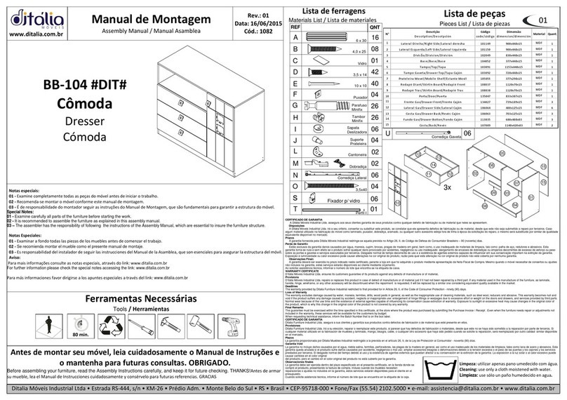 DITALIA BB-104 Assembly manual DITALIA BB-104 Assembly manual