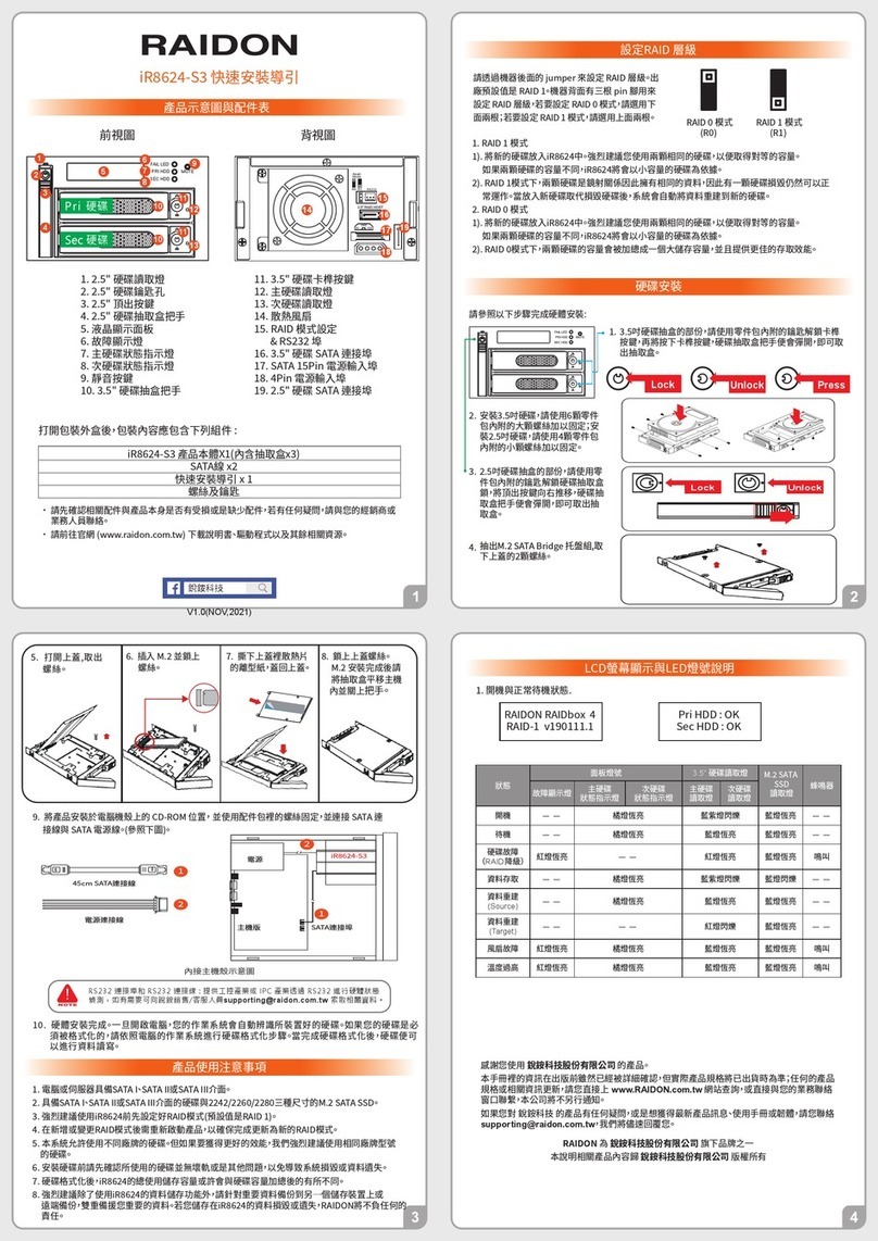 Raidon InTANK IR8624-S3 Quick installation guide