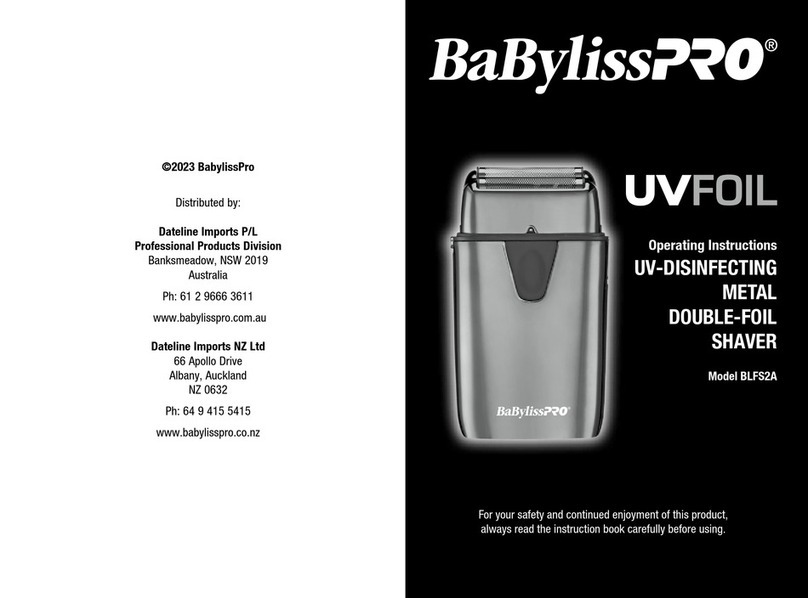 BaByliss PRO UVFOIL BLFS2A operating instructions