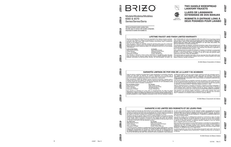 Brizo 6560 User manual