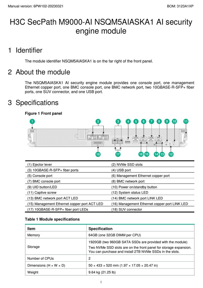 H3C SecPath M9000-AI NSQM5AIASKA1 User manual