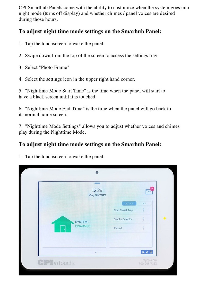 CPI InTouch Smarhub Panel manual