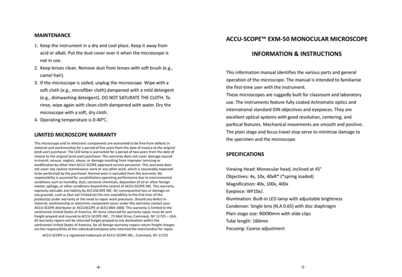 Accu-Scope EXM-50 Owner's manual