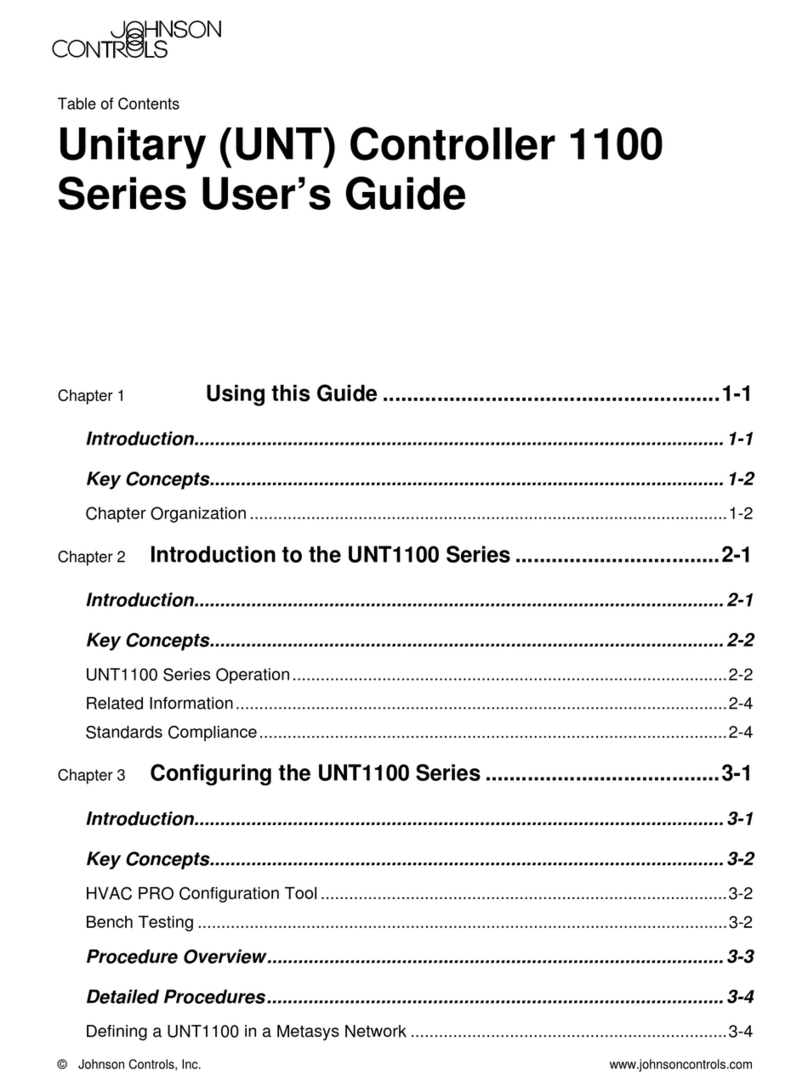 Johnson Controls UNT1100 Series User manual Johnson Controls UNT1100 Series User manual