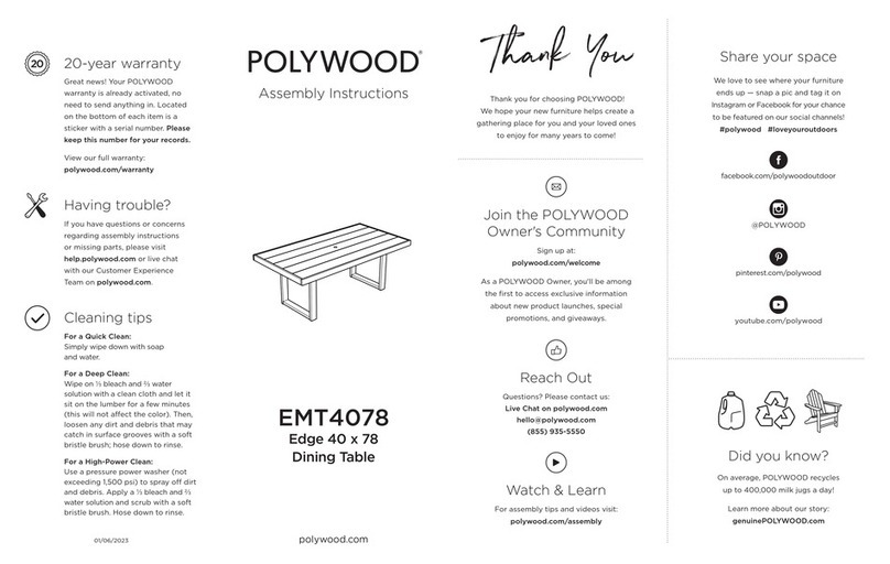 Polywood Edge EMT4078V User manual Polywood Edge EMT4078V User manual