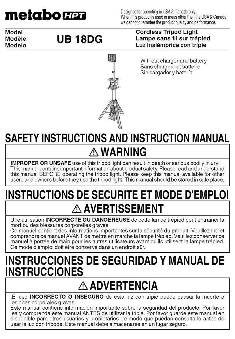 Metabo HPT UB 18DG Safety instructions and instruction manual