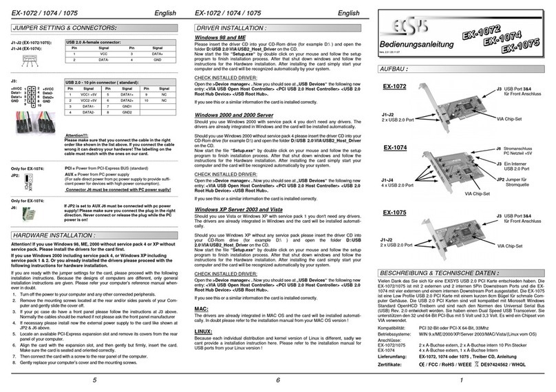 Exsys EX-1072 User manual