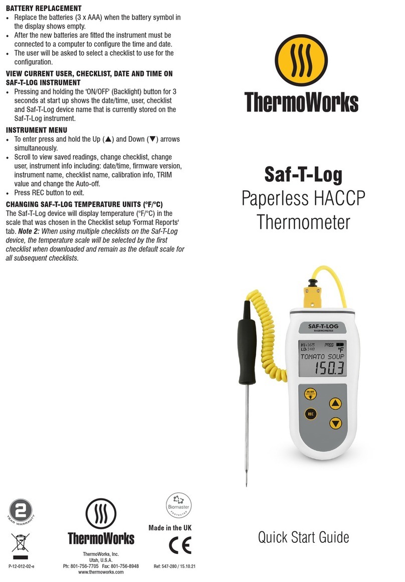 ThermoWorks Saf-T-Log User manual