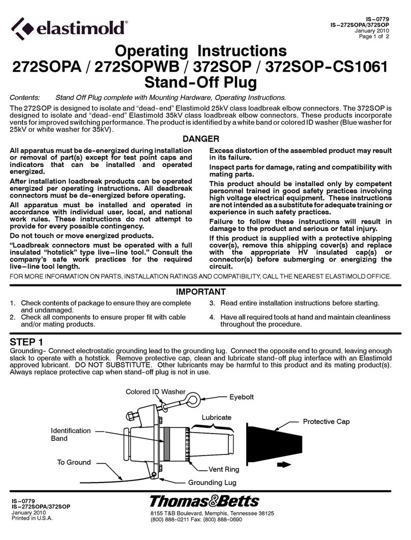 Thomas&Betts Elastimold 272SOPA operating instructions Thomas&Betts Elastimold 272SOPA operating instructions