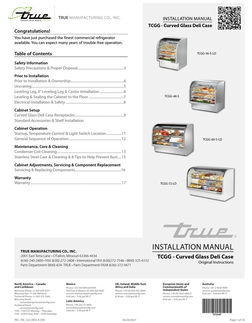 True TCGG-60-S-LD User manual
