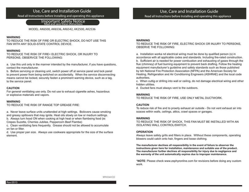 Zephyr AK6500 Installation guide Zephyr AK6500 Installation guide