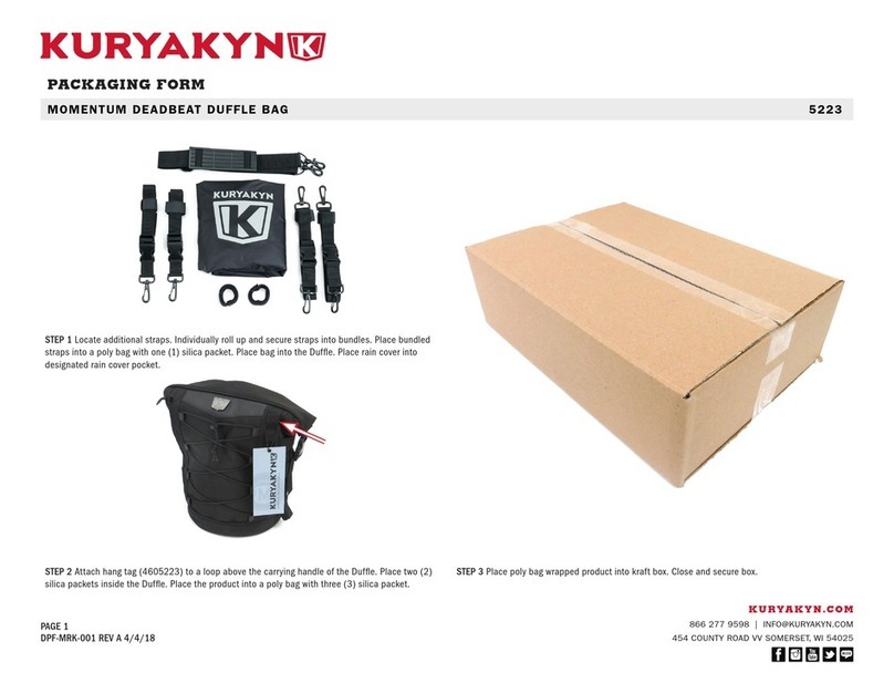 Kuryakyn MOMENTUM DEADBEAT DUFFLE BAG quick start guide