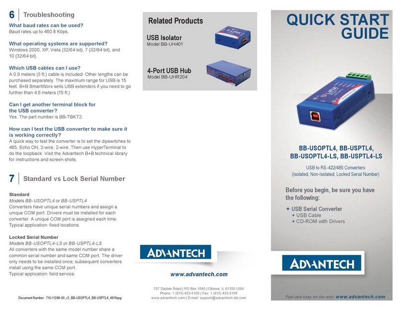 Advantech BB-USOPTL4 quick start guide