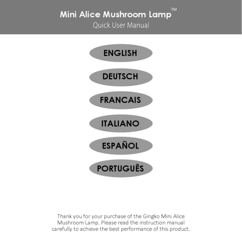GINGKO Mini Alice Mushroom Lamp Quick user manual GINGKO Mini Alice Mushroom Lamp Quick user manual
