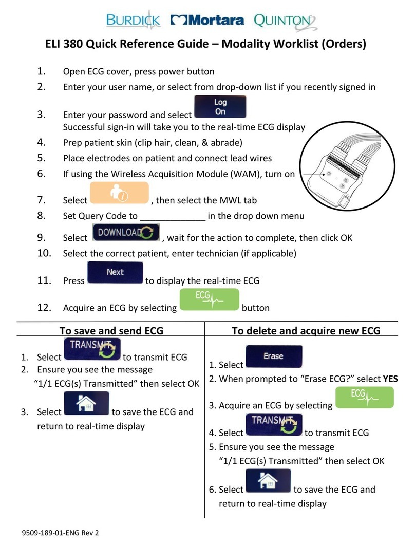 Welch Allyn ELI 380 Quick reference guide
