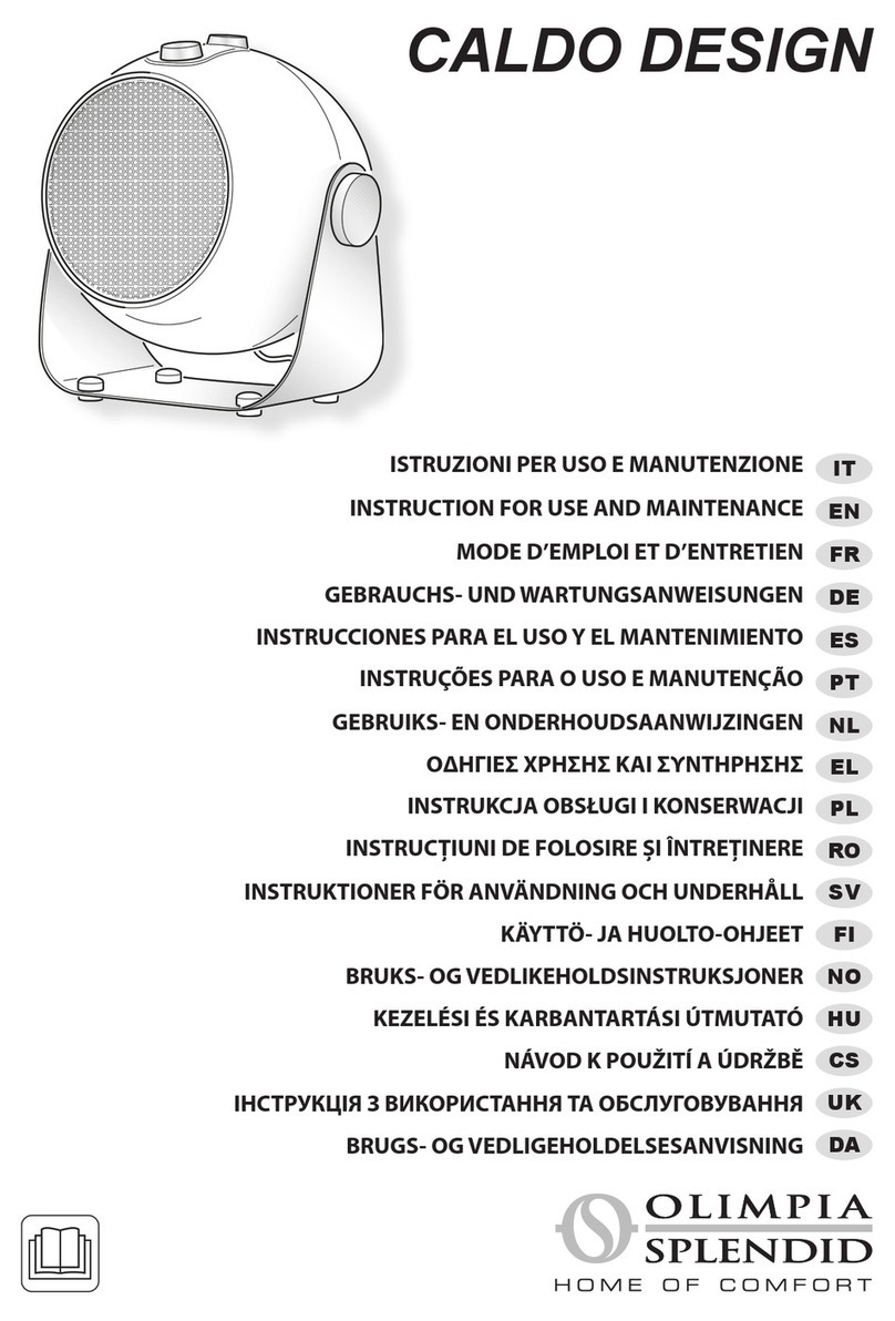 Olimpia splendid CALDODESIGN Instructions for use and maintenance Olimpia splendid CALDODESIGN Instructions for use and maintenance