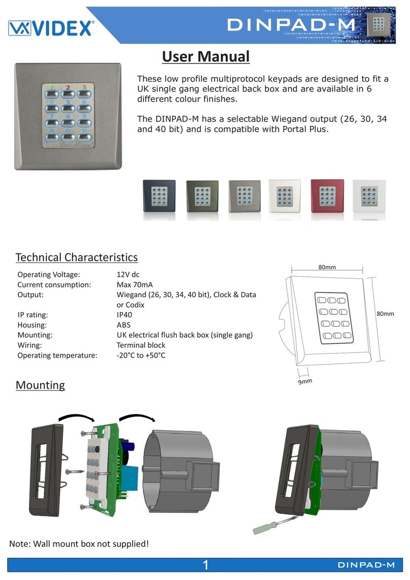 Videx DINPAD-M user manual