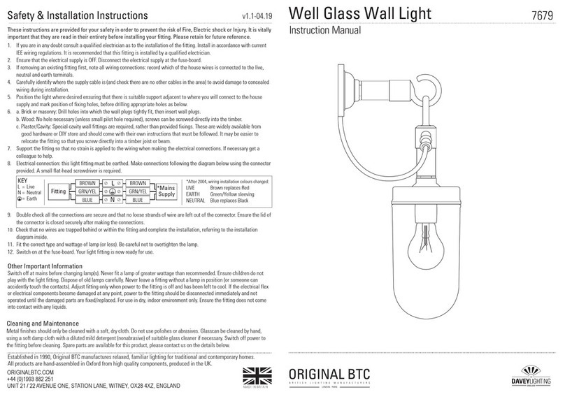 Original BTC DAVEYLIGHTING 7679 instruction manual