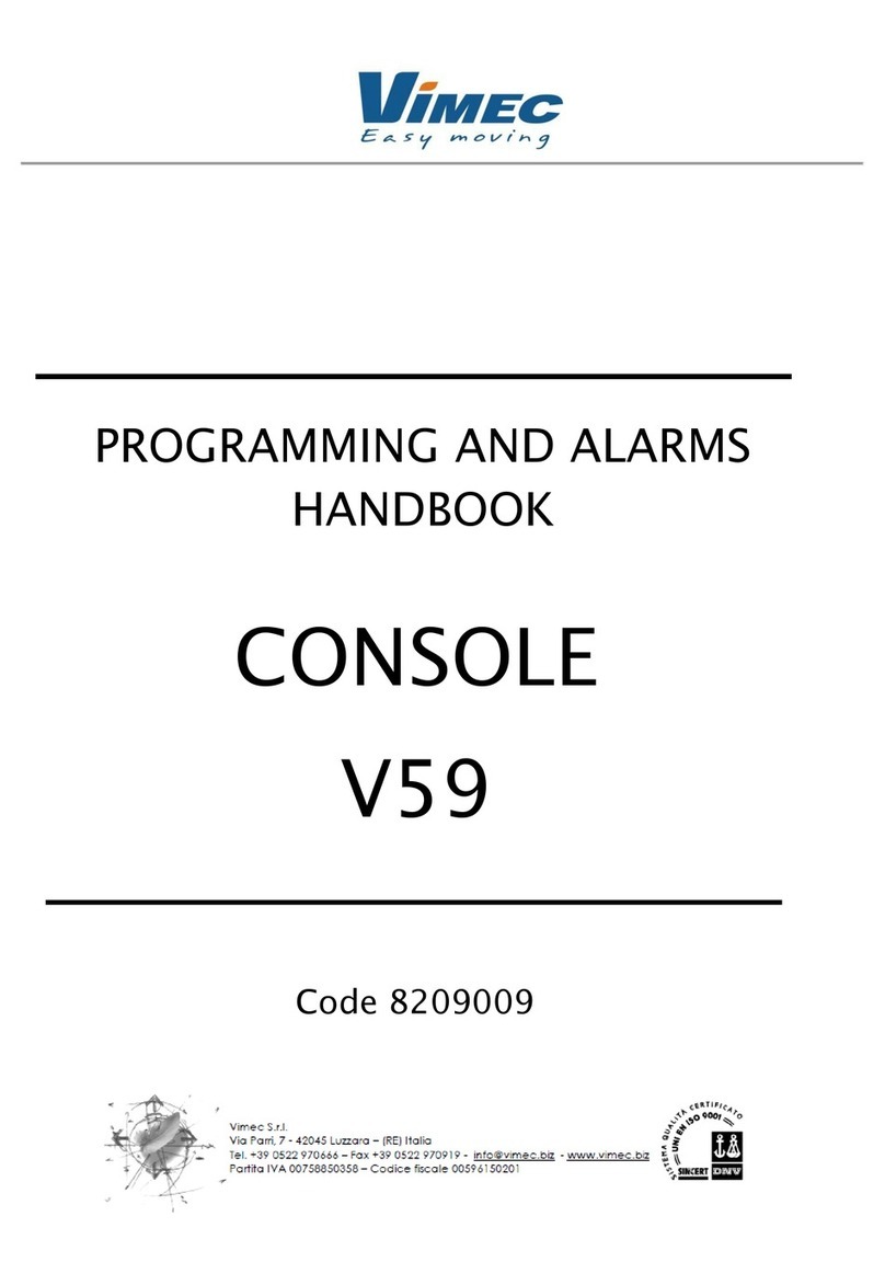 vimec V59 Programming handbook