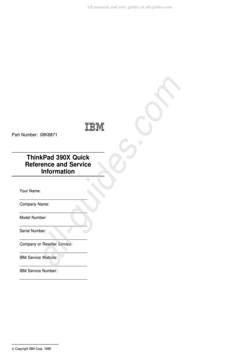 IBM ThinkPad 390X User manual