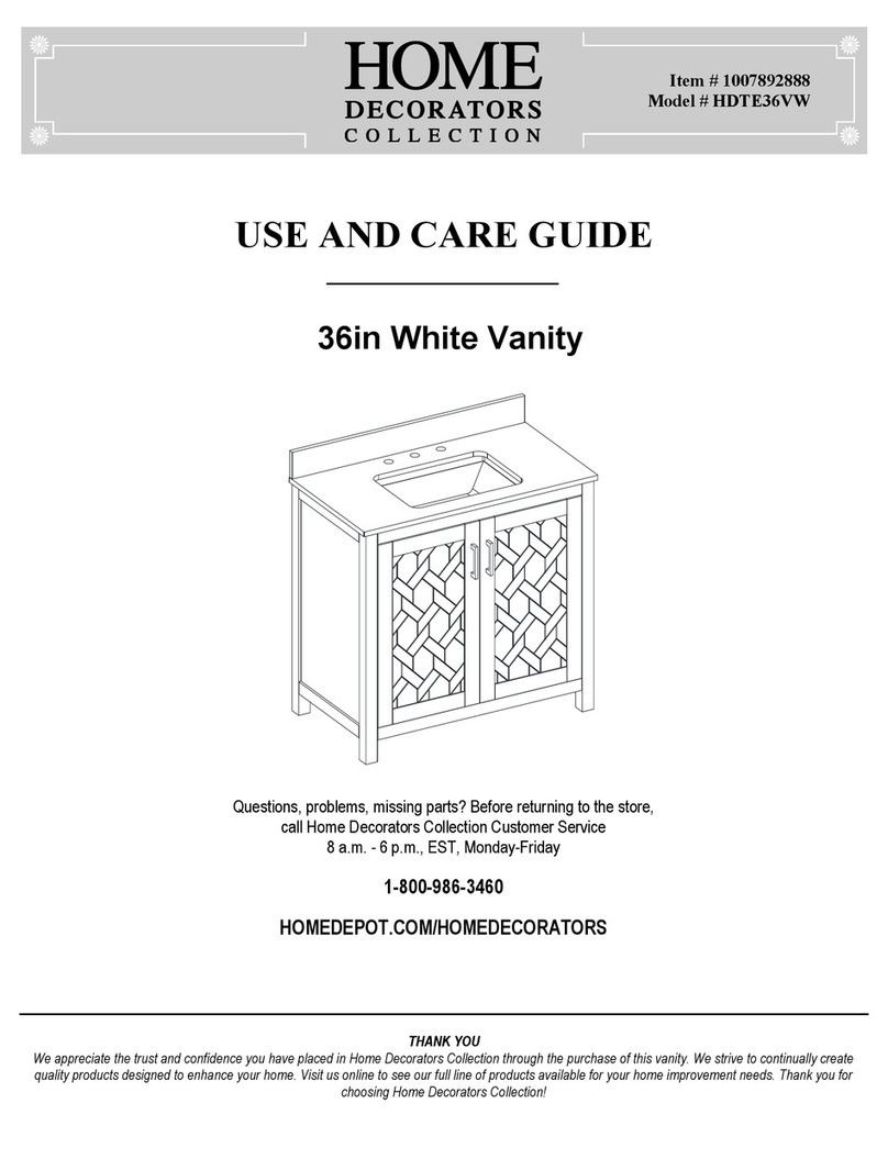 Home Decorators Collection Coppermine HDTE36VW Use and care guide
