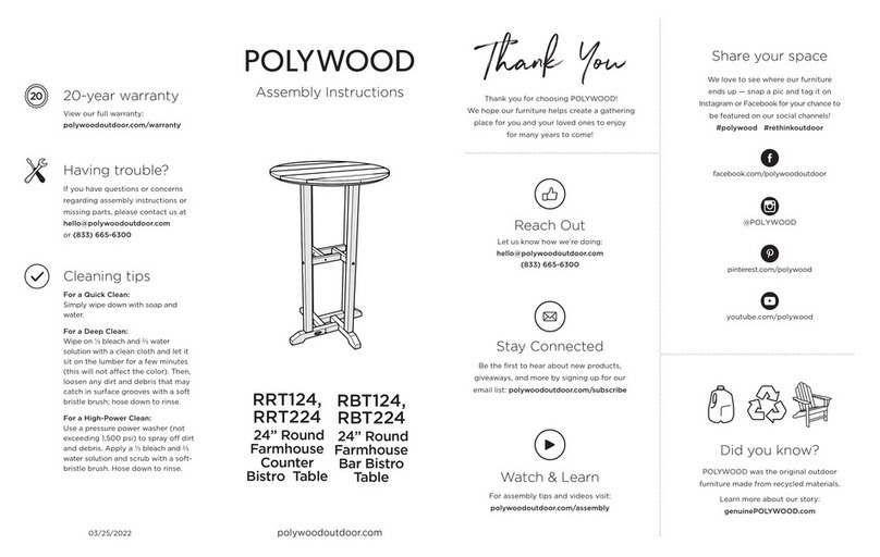 Polywood Farmhouse RRT124 User manual