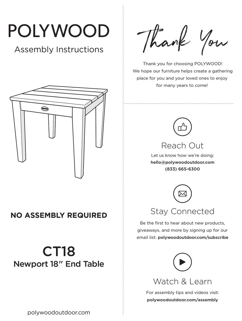 Polywood Modern PWS1514-1 Assembly instructions