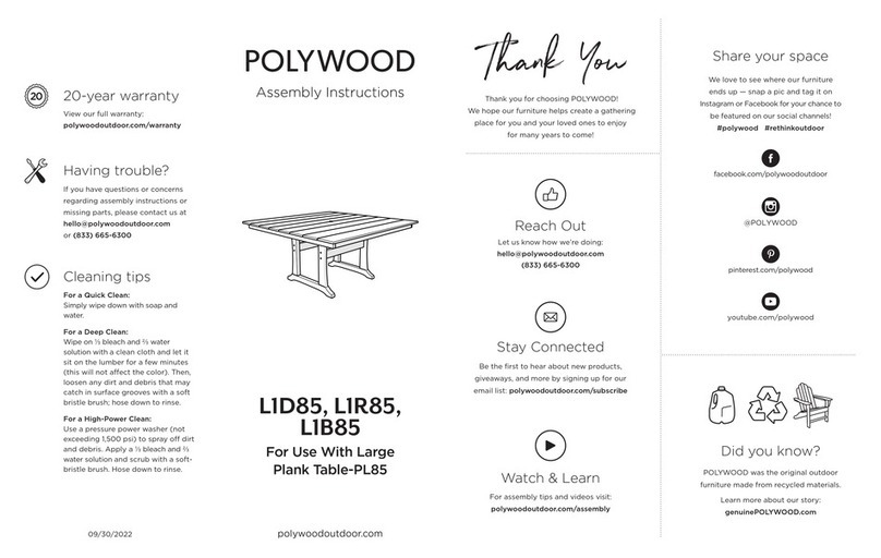 Polywood Nautical L1B85 Assembly instructions