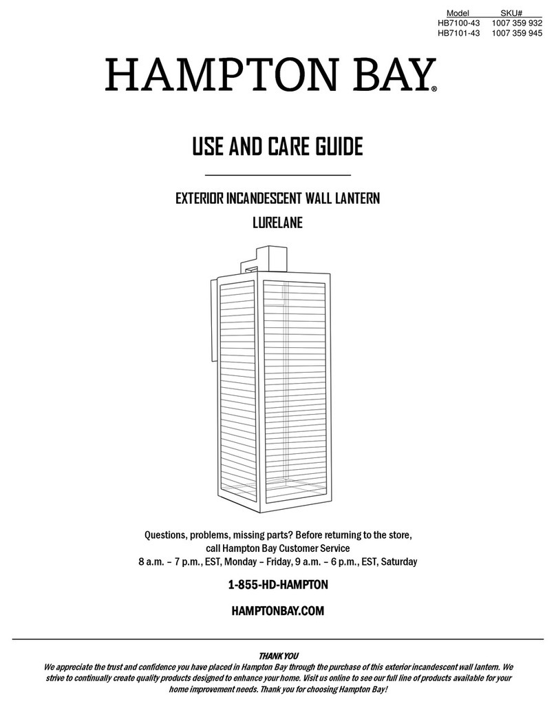 HAMPTON BAY LURELANE HB7100-43 Use and care guide