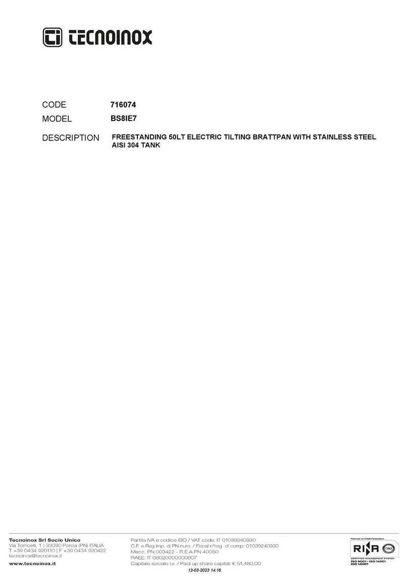 Tecnoinox BS FE7 Series Instruction manual for installation and use